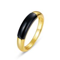 Cеребряное кольцо, 925 пробы, с Черный агат, Другое покрытие, Женский, разноцветный, 13.50x4mm, продается PC