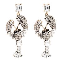Zinc Alloy Drop Earrings with acrylic rhinestone Lobster fashion jewelry & for woman Sold By Pair