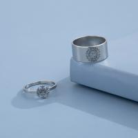 Anel de dedo de aço inoxidável, Floco de neve, 2 peças & joias de moda & para mulher, cor original, vendido por Defina