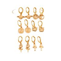 Huggie Hoop Drop Ohrringe, Zinklegierung, 6 Stück & Modeschmuck & für Frau, goldfarben, verkauft von setzen