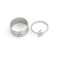 Stainless Steel Finger Ring Ghost 2 pieces & fashion jewelry & for woman original color Sold By Set