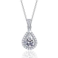 925 Sterling Silver Necklaces with Moissanite fashion jewelry & for woman & with cubic zirconia 6.50mm Length 17.72 Inch Sold By PC