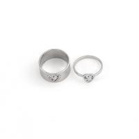 Stainless Steel Finger Ring 2 pieces & fashion jewelry & for woman original color Sold By Set