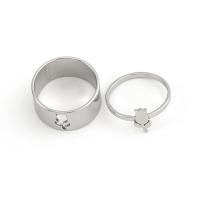Stainless Steel Finger Ring Rose 2 pieces & fashion jewelry & for woman original color Sold By Set