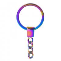 Tibetan Style Key Clasp, colorful plated, fashion jewelry, multi-colored, 62x30mm, Sold By PC