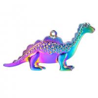 Zinklegierung Tier Anhänger, Dinosaurier, bunte Farbe plattiert, Modeschmuck, farbenfroh, 59x31mm, Länge 50 cm, verkauft von PC