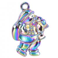 Tibetan Style Christmas Pendants, Santa Claus, colorful plated, fashion jewelry, multi-colored, 15x22mm, Length:50 cm, Sold By PC