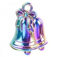 Zinc Alloy Christmas Pendants Christmas Bell colorful plated fashion jewelry multi-colored Length 50 cm Sold By PC