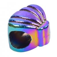 alliage de zinc perle à grand trou, coquille, Placage coloré, bijoux de mode, multicolore, Vendu par PC
