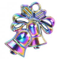 Zinc Alloy Christmas Pendants Christmas Bell colorful plated fashion jewelry multi-colored Length 50 cm Sold By PC