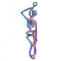 Zink Alloy Halsband, Skeleton, färgrik pläterade, mode smycken, flerfärgad, 13x42mm, Längd 50 cm, Säljs av PC