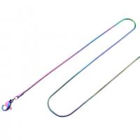 Zinc Alloy Halskæde Chain, farverig forgyldt, mode smykker & forskellig størrelse for valg & slange kæde, flerfarvede, Solgt af PC