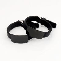 Bracelets en silicone, pistolet noir plaqué, pour homme, noire, Longueur:Environ 9.64 pouce, Vendu par PC