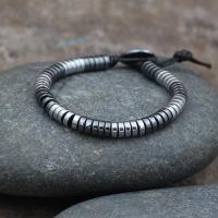 Hematite Bracelet with zinc alloy bead Adjustable & Unisex Sold By PC