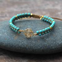 Turquoise Woven Ball Bracelets, with Polyester Cord & Tibetan Style, gold color plated, Adjustable & Unisex & different styles for choice, more colors for choice, Length:Approx 7 Inch, Sold By PC