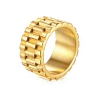 Stainless Steel Finger Ring gold color plated Unisex 11.50mm Sold By PC