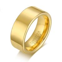 Stainless Steel Finger Ring gold color plated & for woman 8mm Sold By PC