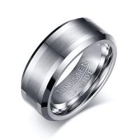 Tungsten Steel Finger Ring polished & for man original color 8mm Sold By PC
