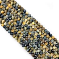 Tigerauge Perlen, rund, DIY, gemischte Farben, 10mm, verkauft per 38 cm Strang