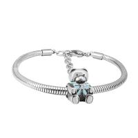 European Bracelet 316 Stainless Steel Unisex silver color Length 7.5 Inch Sold By PC