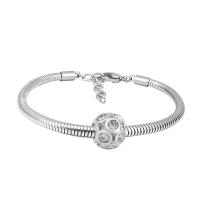 European Bracelet, 316 Stainless Steel, Unisex, silver color, Length:7.5 Inch, Sold By PC