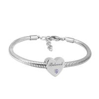 Stainless Steel Jewelry Bracelet, 316 Stainless Steel, Unisex & with rhinestone, silver color, Length:7.5 Inch, Sold By PC