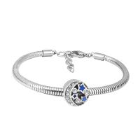 Stainless Steel Jewelry Bracelet, 316 Stainless Steel, Unisex & with rhinestone, silver color, Length:7.5 Inch, Sold By PC