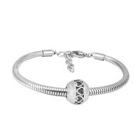European Bracelet 316 Stainless Steel Unisex silver color Length 7.5 Inch Sold By PC