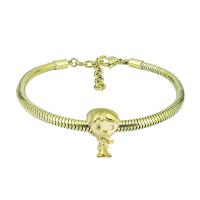 European Bracelet, 316 Stainless Steel, Unisex, golden, Length:7.5 Inch, Sold By PC