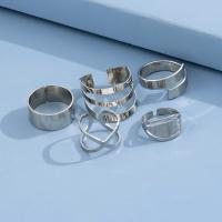 سبائك الزنك خاتم مجموعة, 5 قطع & مجوهرات الموضة & للمرأة, اللون الأصلي, تباع بواسطة تعيين