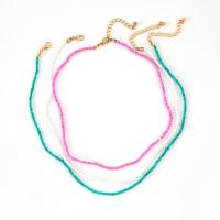 Glasperlen -Halsketten-, Zinklegierung, mit Seedbead, mit Verlängerungskettchen von 1.97, drei Stücke & Modeschmuck & für Frau, farbenfroh, Länge:15.75 ZollInch, verkauft von setzen