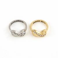 Ensemble d’anneau en alliage de zinc, 2 pièces & bijoux de mode & pour femme & avec strass, Diamètre intérieur:Environ 17mm, Vendu par fixé