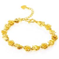 Mosiądz bransoletki, Platerowane w kolorze złota, biżuteria moda, złoty, sprzedane przez PC