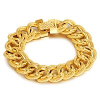 Brass Bracelet & Bangle gold color plated fashion jewelry golden Length 20 cm Sold By PC