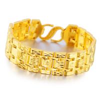 Bracelets en laiton, Placage de couleur d'or, bijoux de mode, doré, 210x20mm, Vendu par PC