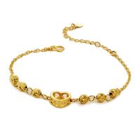 Mosiądz bransoletki, Platerowane w kolorze złota, biżuteria moda, złoty, długość 23 cm, sprzedane przez PC