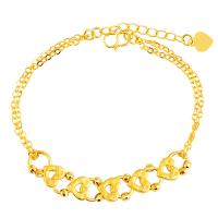 Bracelets en laiton, Placage de couleur d'or, bijoux de mode, doré, Longueur:22 cm, Vendu par PC