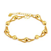 Pulseiras de latão, cobre, cromado de cor dourada, joias de moda, dourado, comprimento 22 cm, vendido por PC