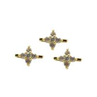 Brass Spacer Beads 14K gold plated DIY & micro pave cubic zirconia nickel lead & cadmium free Sold By PC