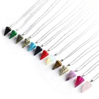 Natural Gemstone Necklace with Zinc Alloy plated Length Approx 15.74 Inch Sold By PC