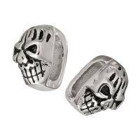 Stainless Steel Slide Charm Skull polished Sold By PC