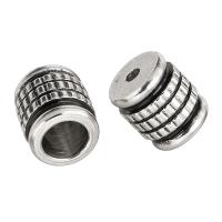 Stainless Steel Beads, stoving varnish, blacken, 7x6x6mm, Hole:Approx 1,4mm, Sold By PC