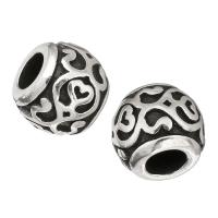 Stainless Steel Large Hole Beads polished Approx 5mm Sold By PC
