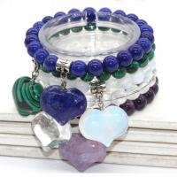 Gemstone Bracelets Brass with Gemstone Heart plated & Unisex nickel lead & cadmium free 25*20mm 8mm Length Approx 7 Inch Sold By PC