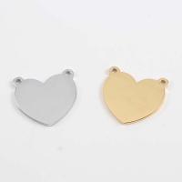Stainless Steel Connector, Heart, polished, DIY, more colors for choice, 20.50x1.50x19.30mm, Hole:Approx 1.7mm, Sold By PC