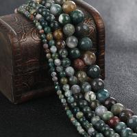 Perle agate indienne naturelle , Rond, Oindre, DIY & normes différentes pour le choix & facettes, Vendu par brin