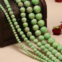 Impression Jaspis Perle, Salben, DIY & verschiedene Größen vorhanden, hellgrün, verkauft von Strang