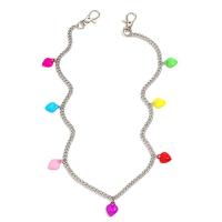 aleación de zinc cadena de cintura, Corazón, Joyería & para mujer & esmalte, multicolor, longitud 22 Inch, Vendido por UD