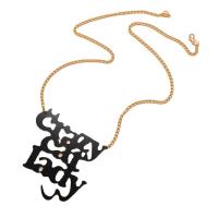 Acryl Halskette, Zinklegierung, mit Acryl, Modeschmuck & für Frau, schwarz, Länge 23.62 ZollInch, verkauft von PC