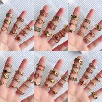Cink Alloy Finger Ring, pozlaćen, nasumično poslano & Podesiva & modni nakit & za žene, 10računala/Lot, Prodano By Lot